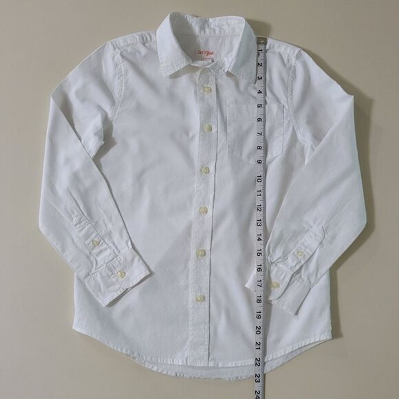 Cat & Jack™ Boy's White Long Sleeve Button-Down Shirt - Picture 7 of 13